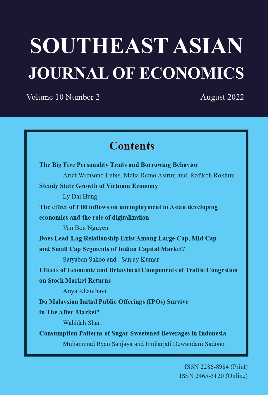					View Vol. 10 No. 2 (2022): Vol. 10 No. 2 (2022): Southeast Asian Journal of Economics, Vol.10 No.2 (August 2022)
				
