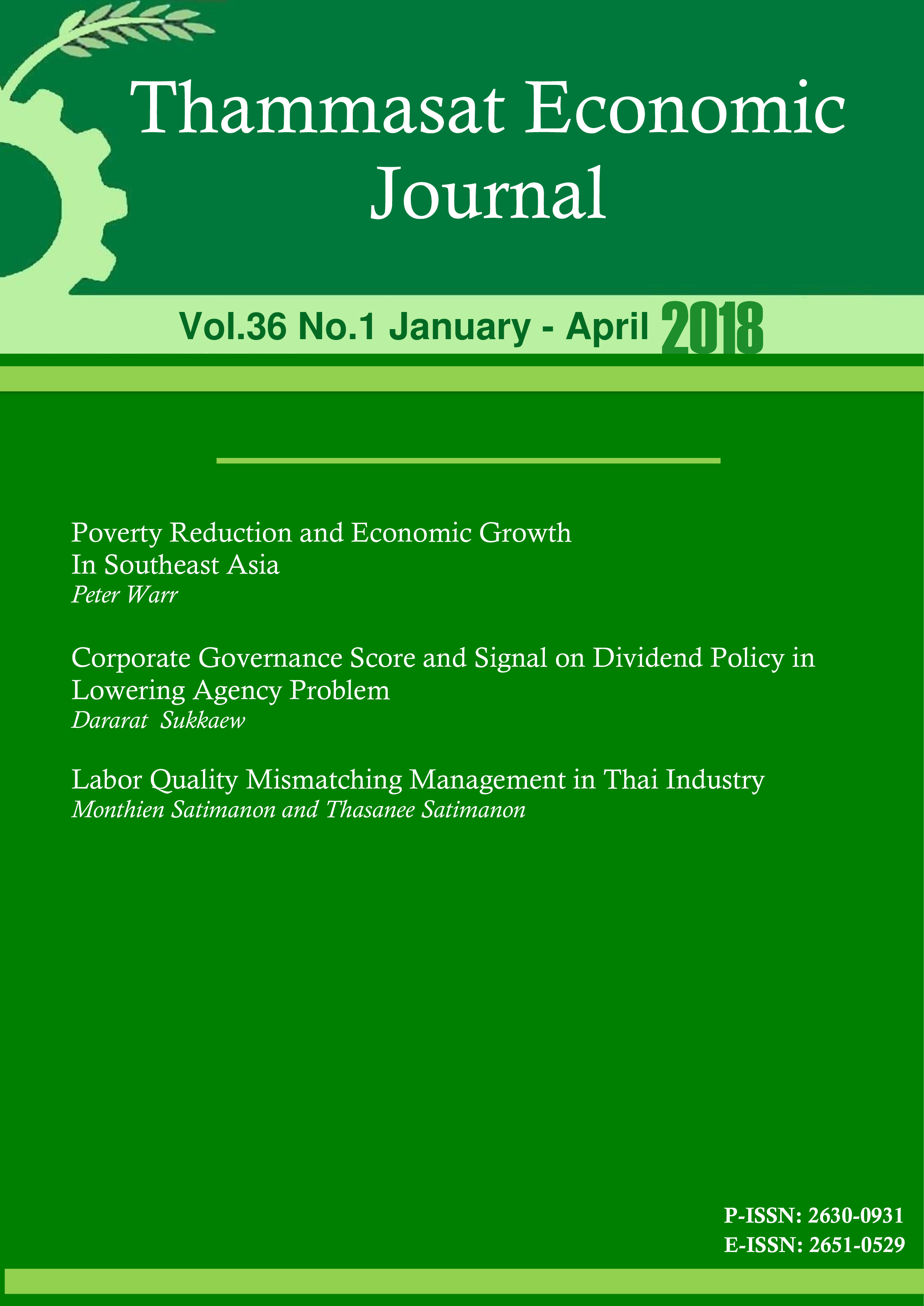 					View Vol. 36 No. 1 (2018): Thammasat Economic Journal
				