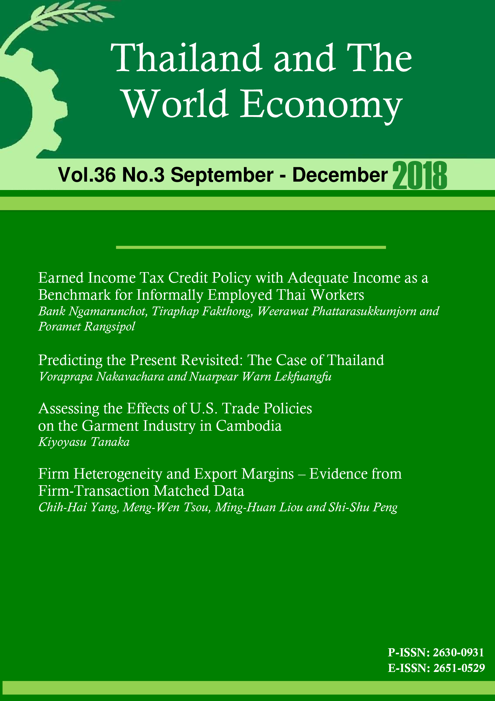 					View Vol. 36 No. 3 (2018): Thailand and The World Economy
				