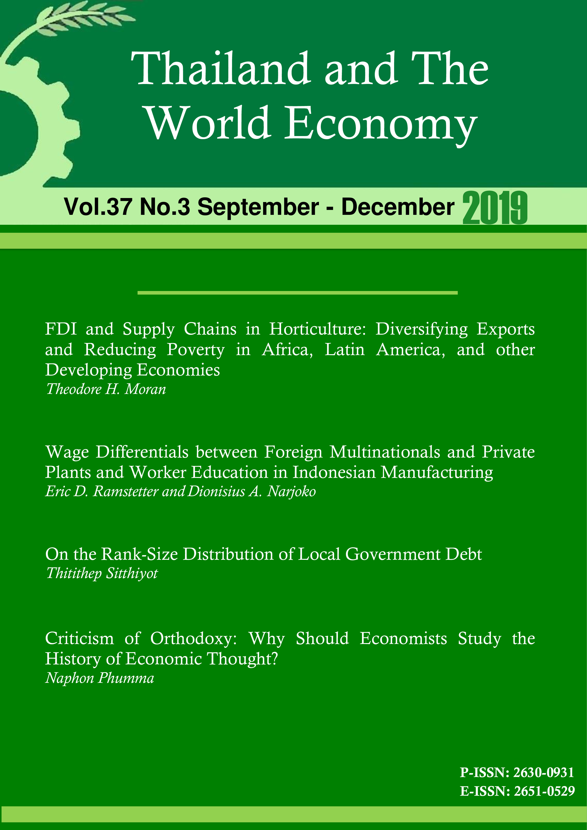 					View Vol. 37 No. 3 (2019): Thailand and The World Economy
				