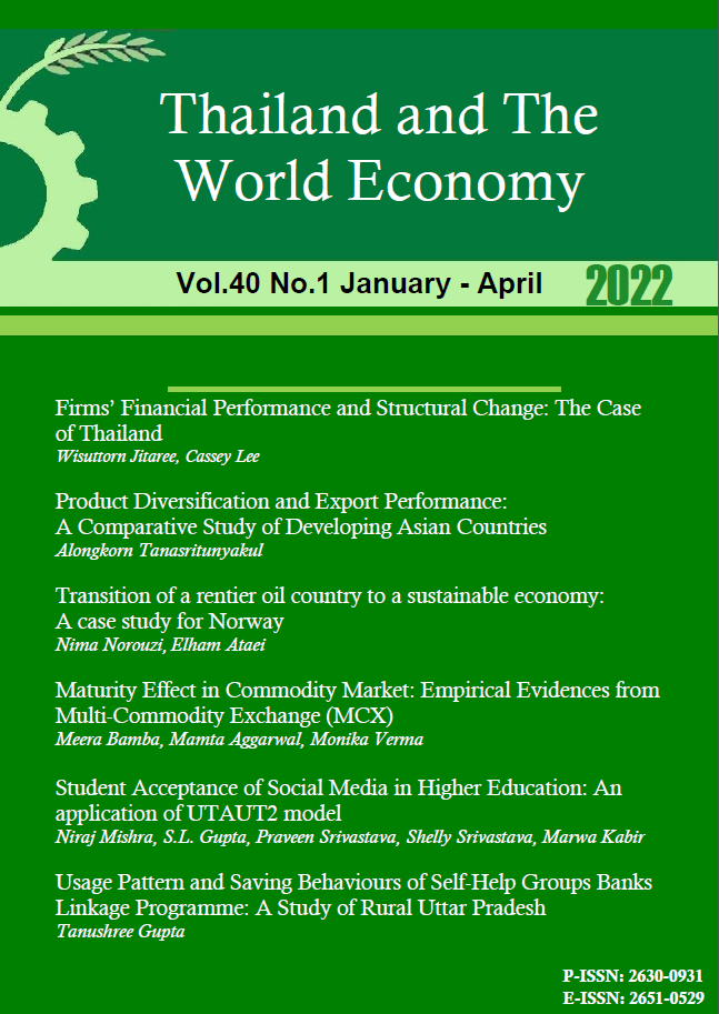 					View Vol. 40 No. 1 (2022): Thailand and The World Economy
				