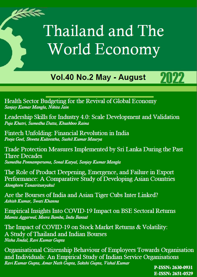 					View Vol. 40 No. 2 (2022): Thailand and The World Economy
				