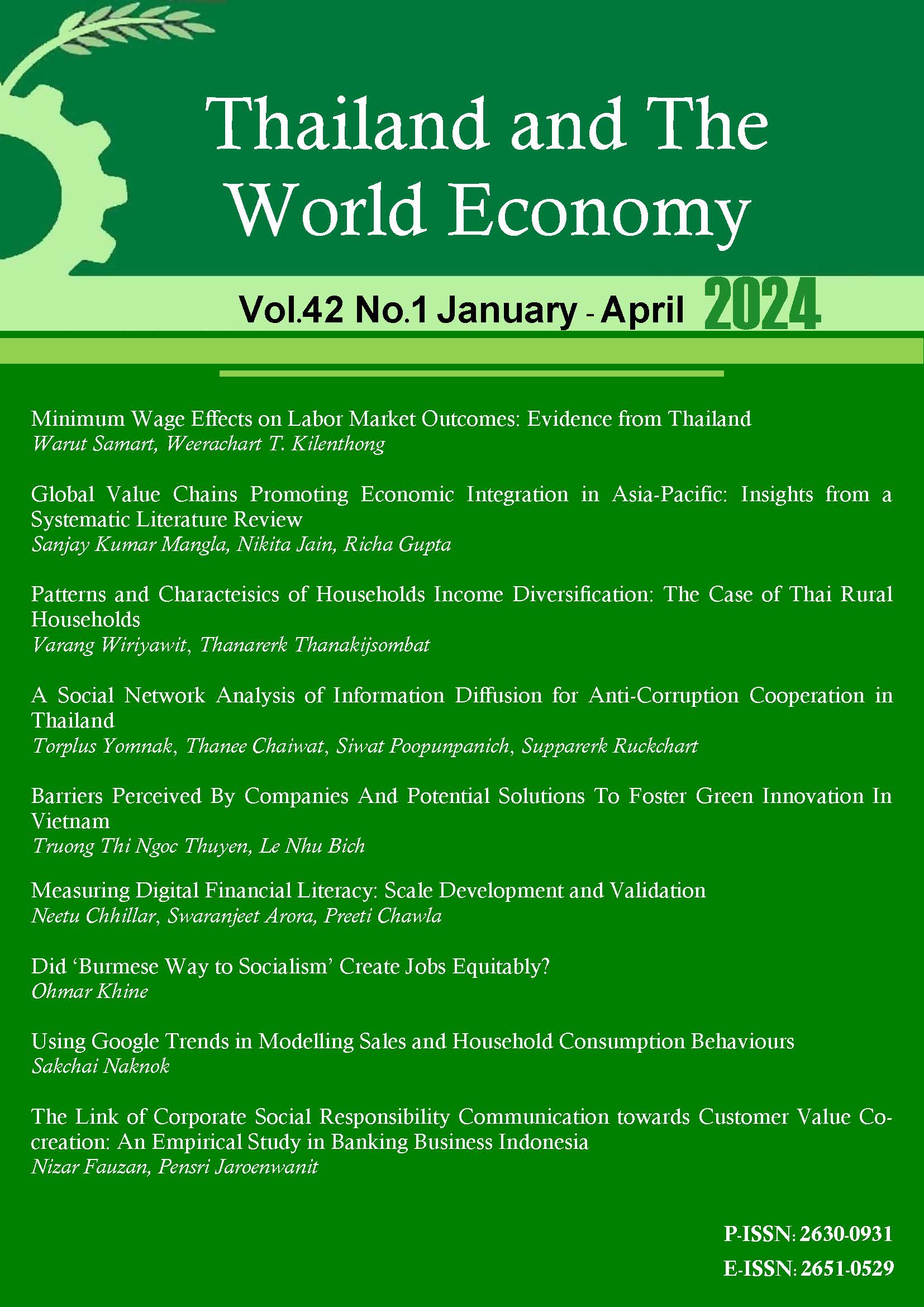 					View Vol. 42 No. 1 (2024): Thailand and The World Economy
				