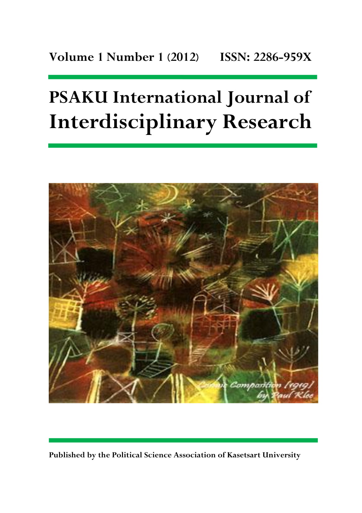 					View Vol. 1 No. 1 (2012): PSAKU International Journal of Interdisciplinary Research
				